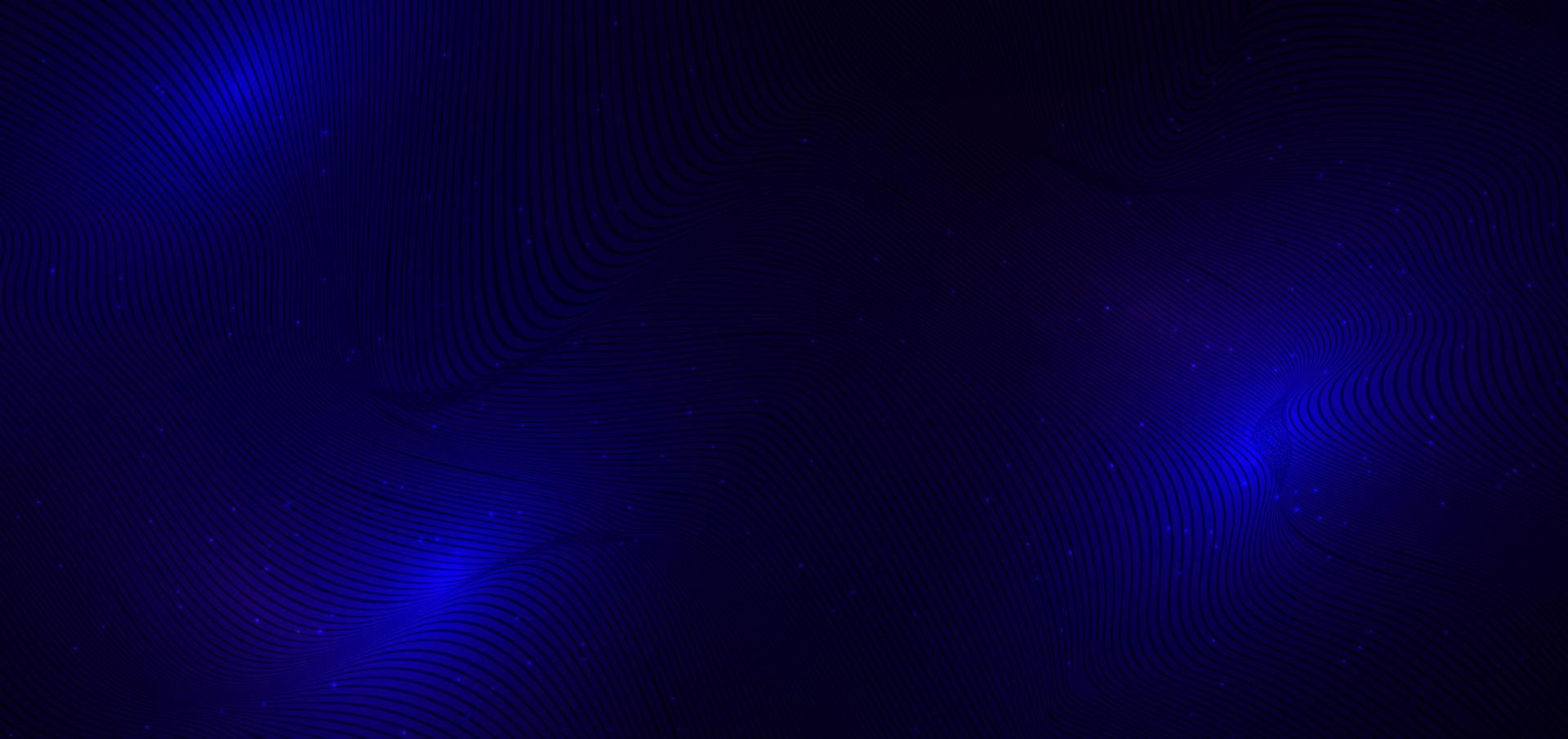 Abstract technology futuristic glowing blue light lines wavy with speed motion blur effect on dark blue background. vector