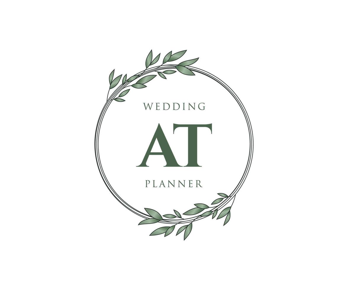 en la colección de logotipos de monograma de boda con letras iniciales, plantillas florales y minimalistas modernas dibujadas a mano para tarjetas de invitación, guardar la fecha, identidad elegante para restaurante, boutique, café en vector