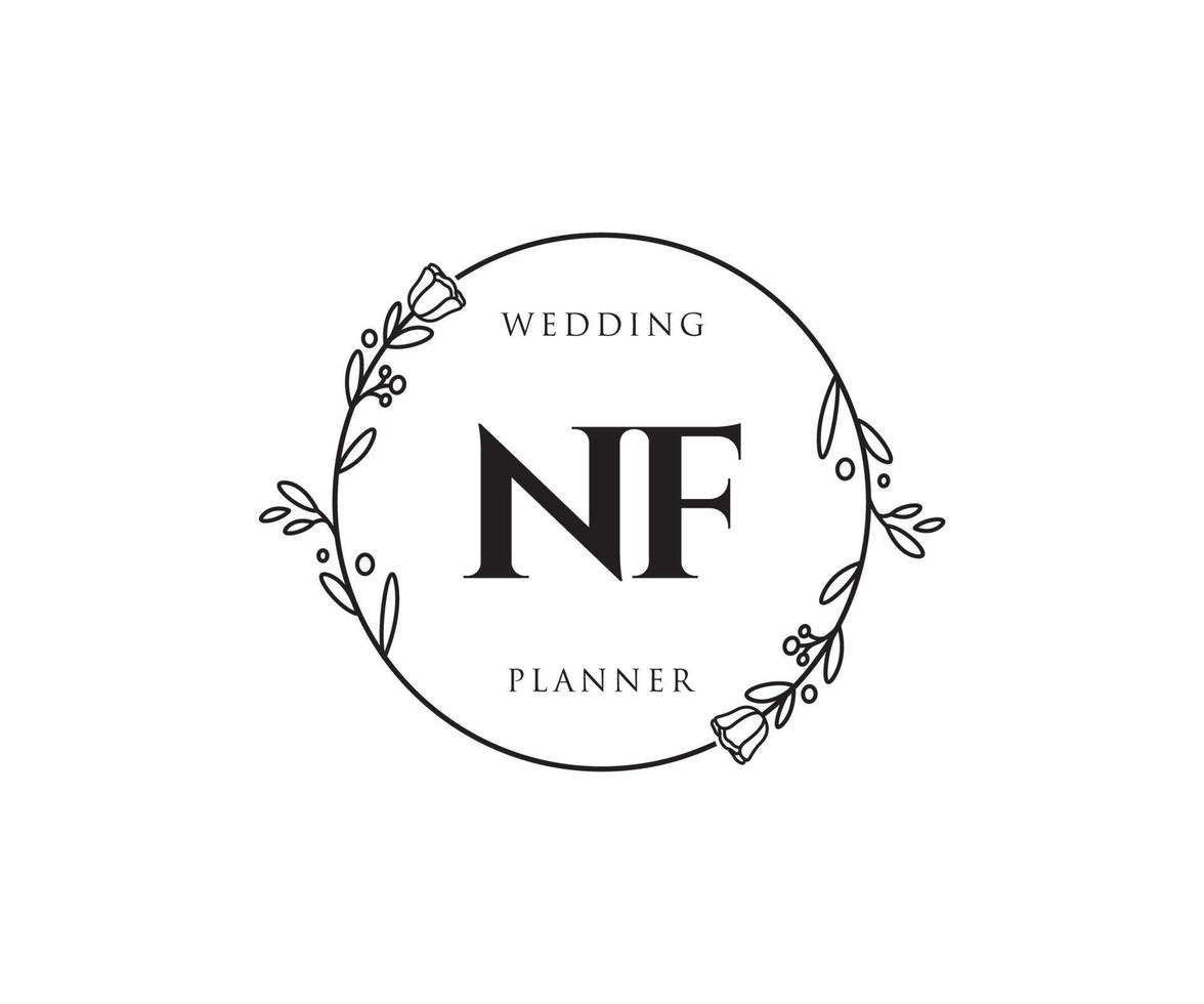 Initial NF feminine logo. Usable for Nature, Salon, Spa, Cosmetic and Beauty Logos. Flat Vector Logo Design Template Element.