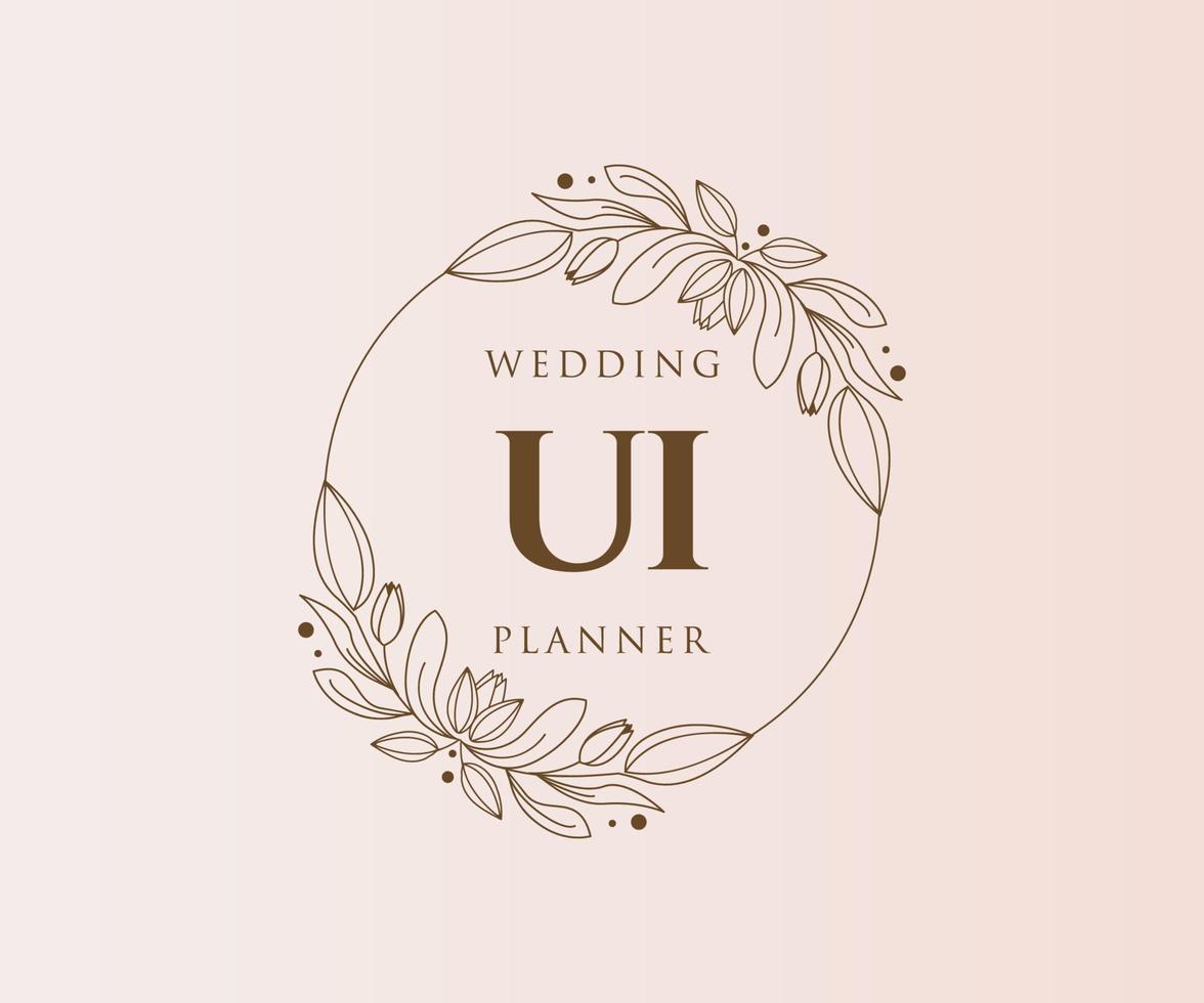UI Initials letter Wedding monogram logos collection, hand drawn modern minimalistic and floral templates for Invitation cards, Save the Date, elegant identity for restaurant, boutique, cafe in vector