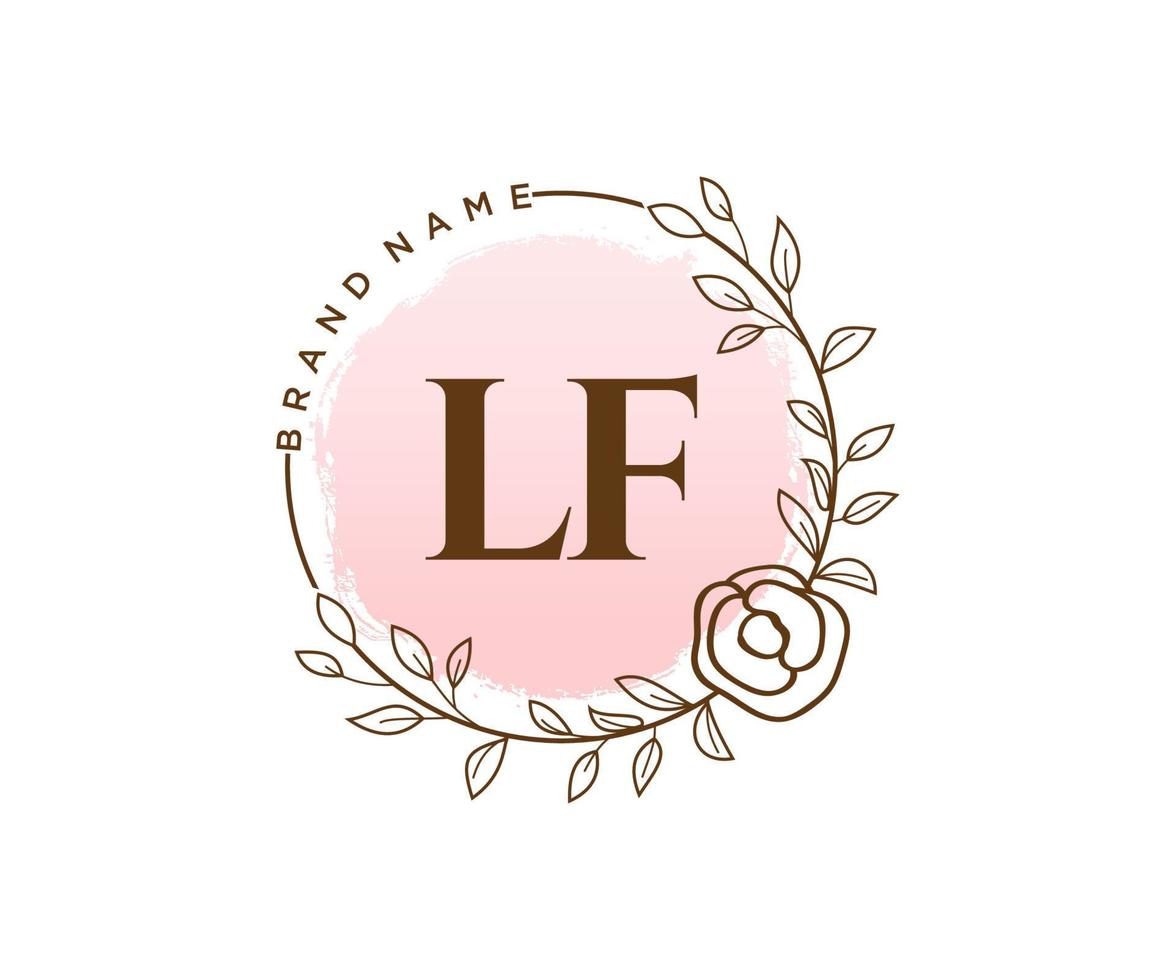 logotipo femenino inicial lf. utilizable para logotipos de naturaleza, salón, spa, cosmética y belleza. elemento de plantilla de diseño de logotipo de vector plano.