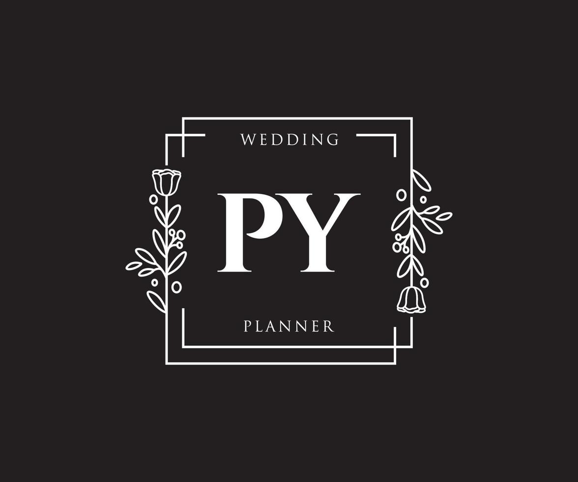 Initial PY feminine logo. Usable for Nature, Salon, Spa, Cosmetic and Beauty Logos. Flat Vector Logo Design Template Element.