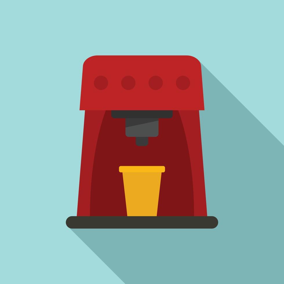 Heat coffee machine icon, flat style vector