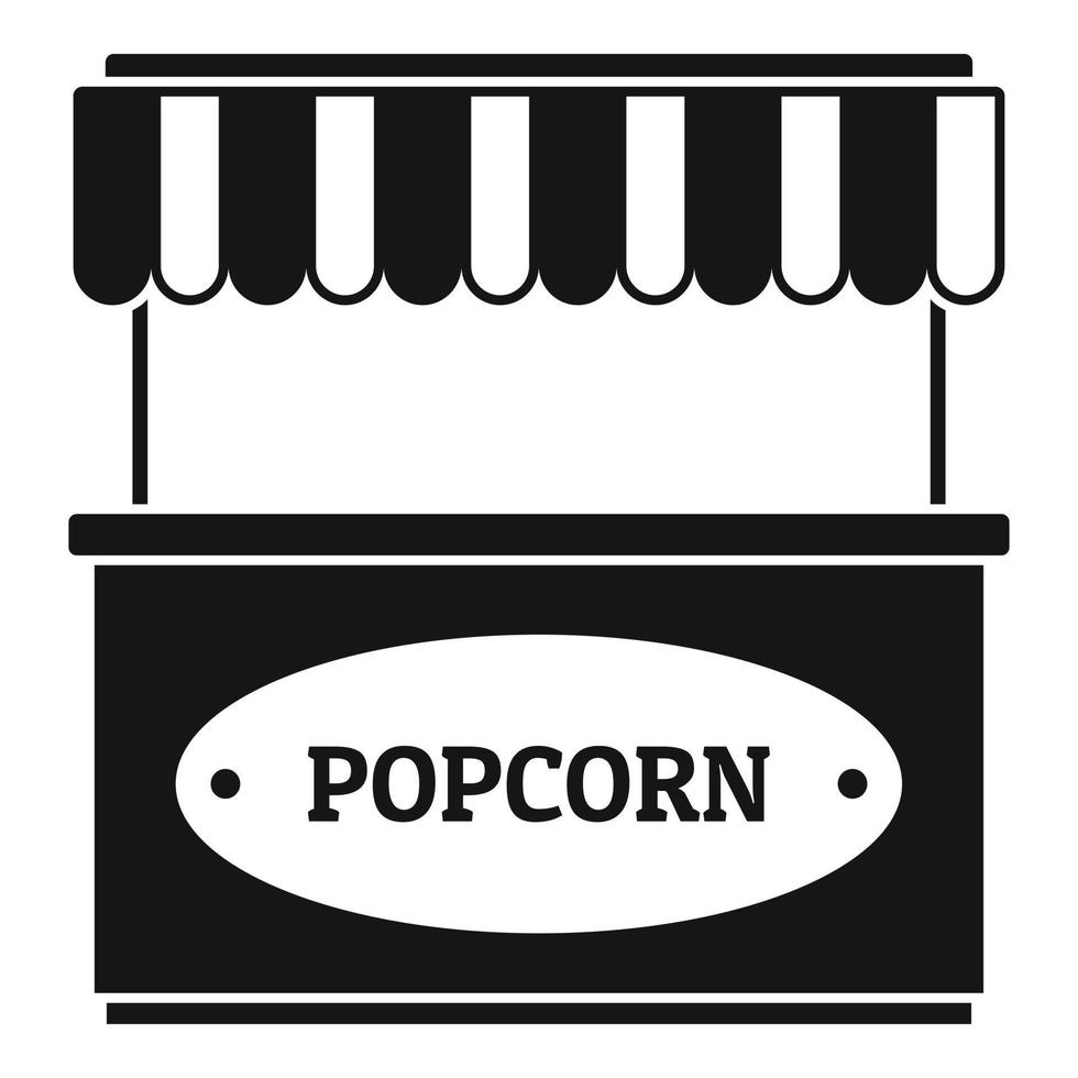 icono de la tienda de la calle de palomitas de maíz, estilo simple vector