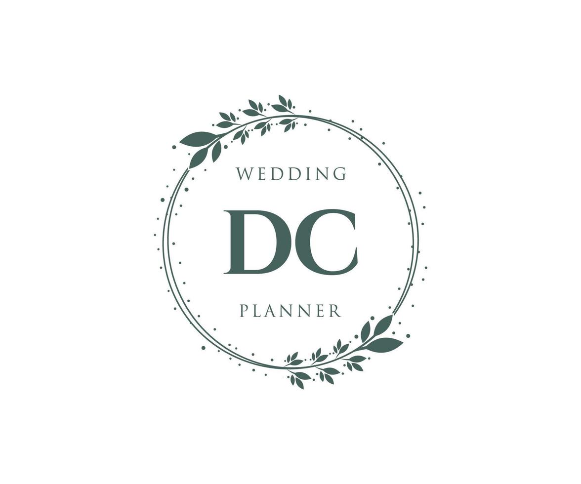 DC Initials letter Wedding monogram logos collection, hand drawn modern minimalistic and floral templates for Invitation cards, Save the Date, elegant identity for restaurant, boutique, cafe in vector
