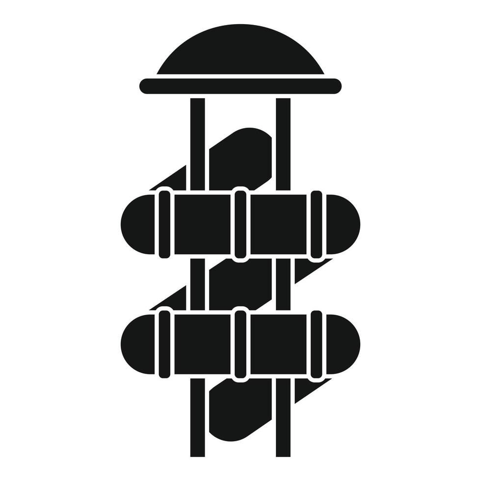 icono de tubería de parque acuático, estilo simple vector