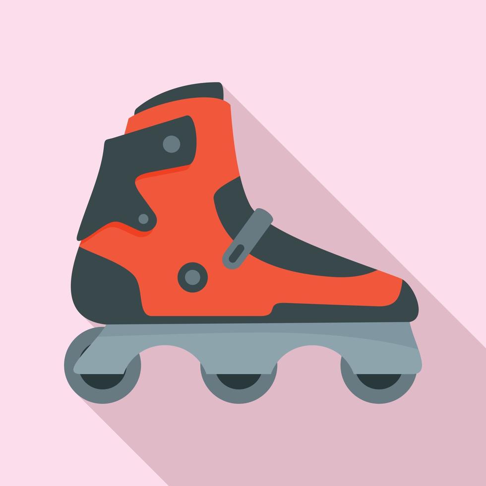 icono de patines en línea de interior, estilo plano vector