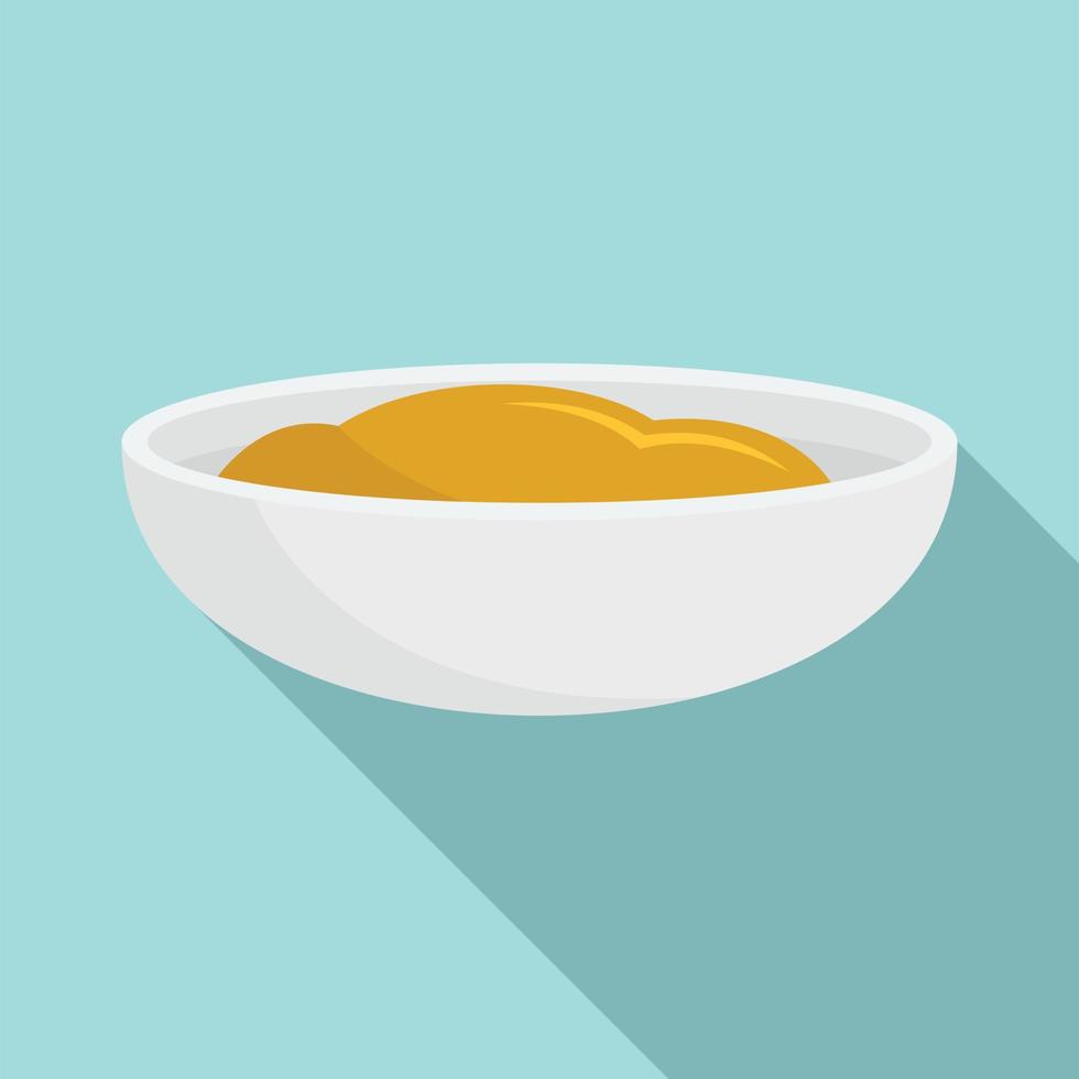 Mustard sauce icon, flat style vector