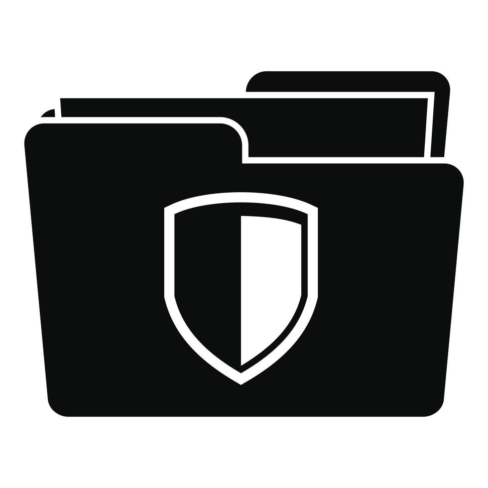 Protected folder icon, simple style vector