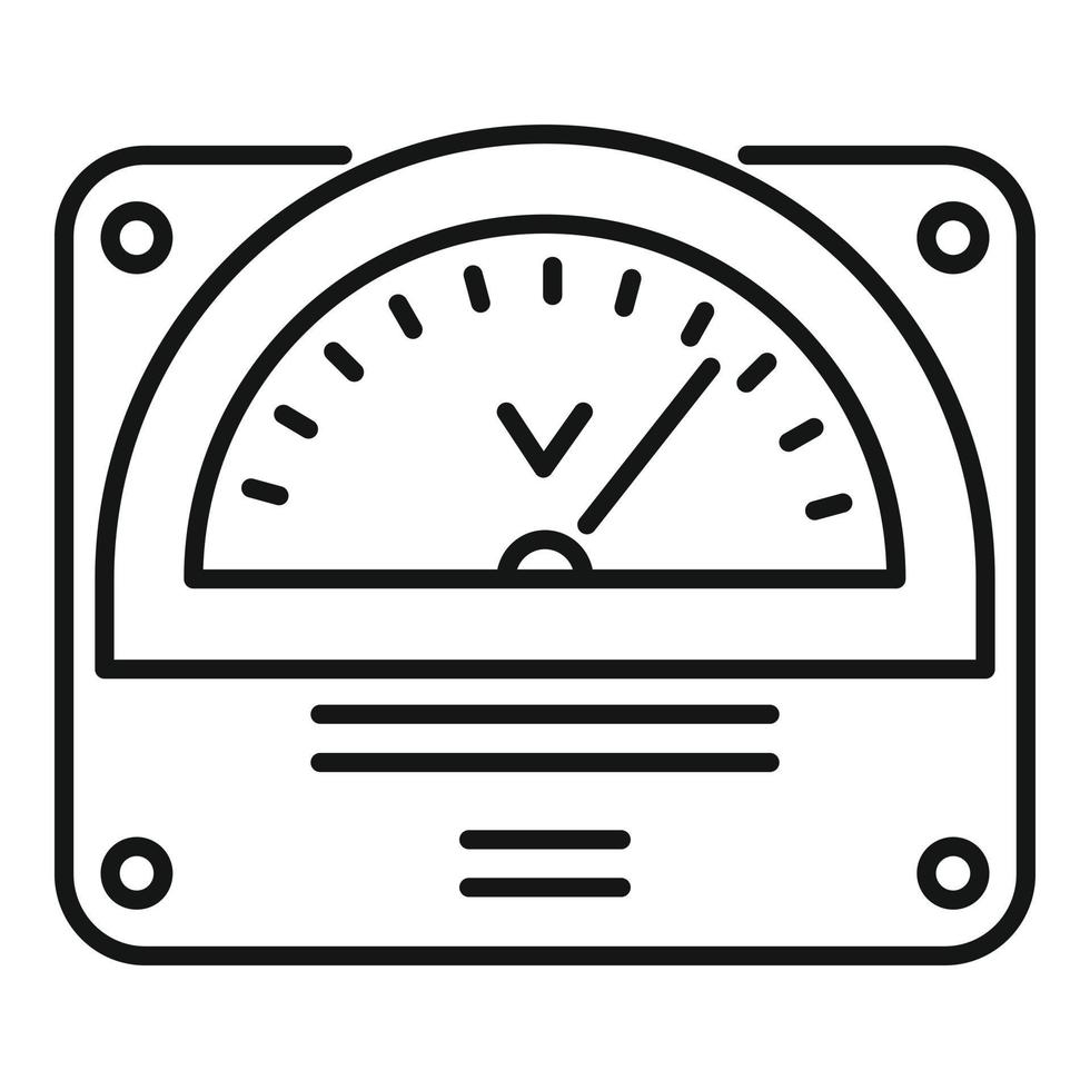 Voltmeter icon, outline style vector