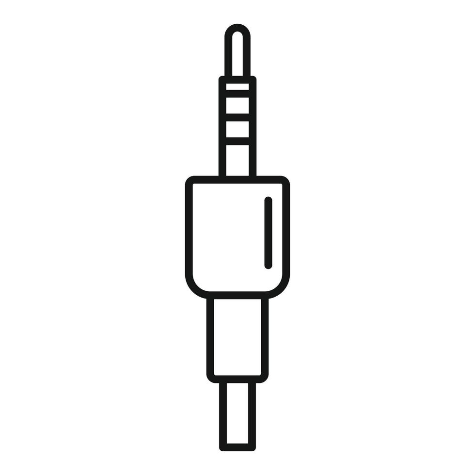 Audio jack icon, outline style vector