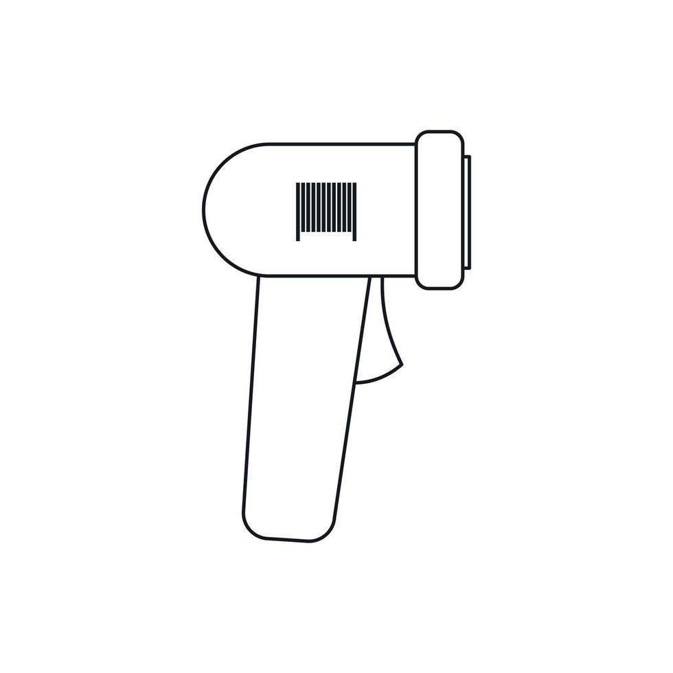 Barcode scanner icon, outline style vector