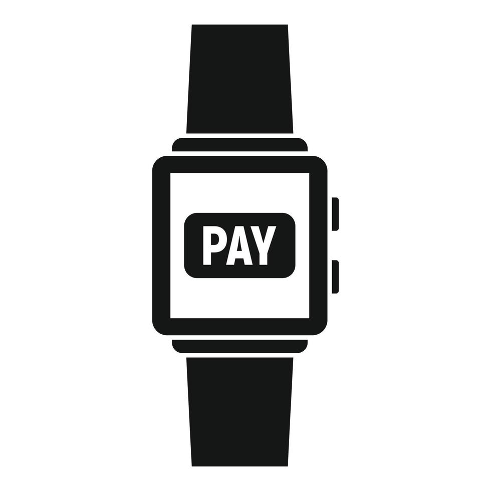 Smartwatch digital wallet icon, simple style vector