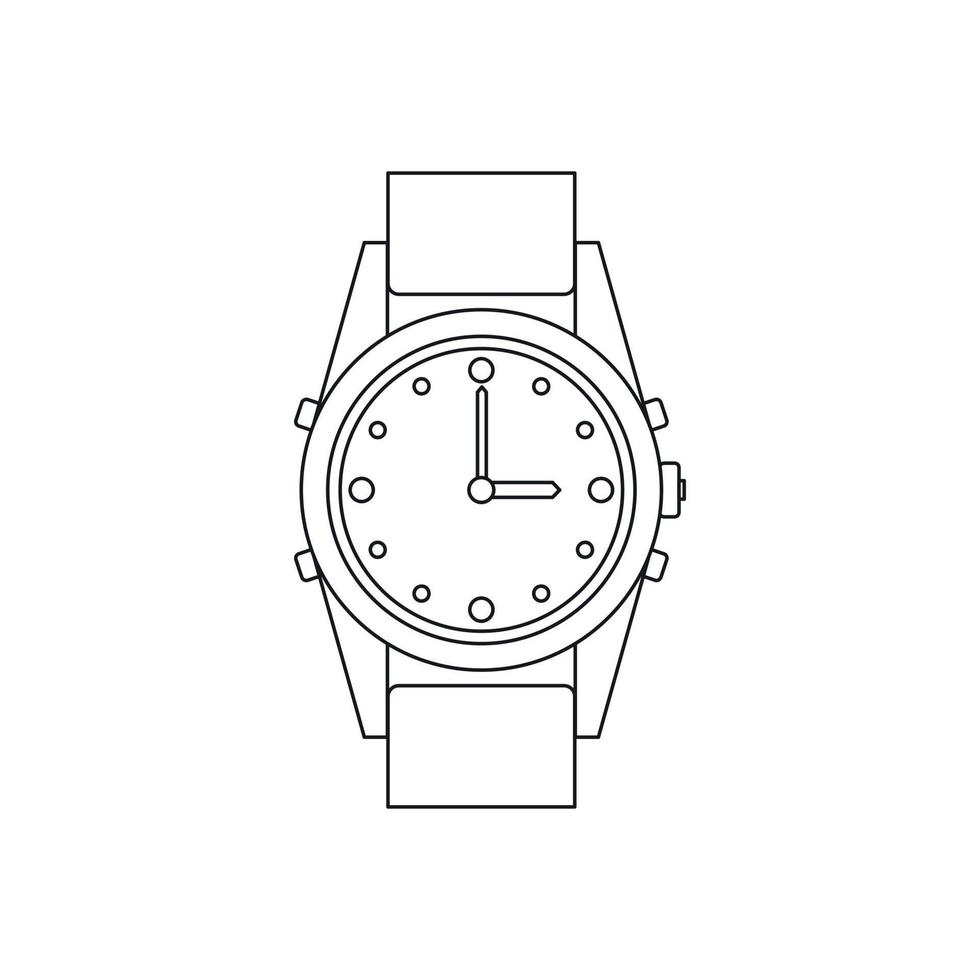 Swiss watch icon, outline style vector
