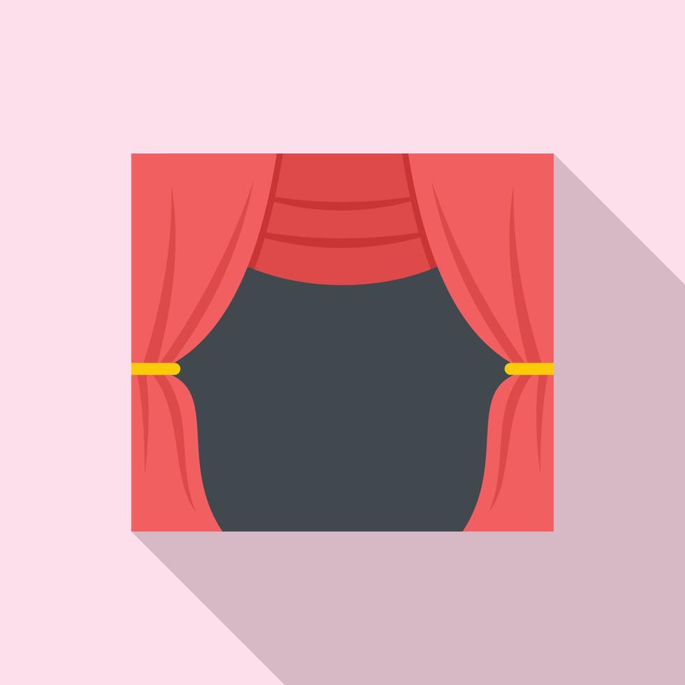 icono de cortinas de cine, tipo plano vector