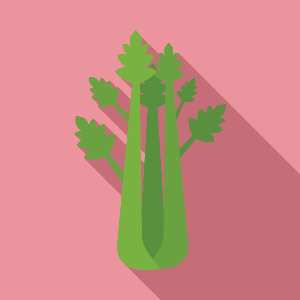 Natural celery icon, flat style vector