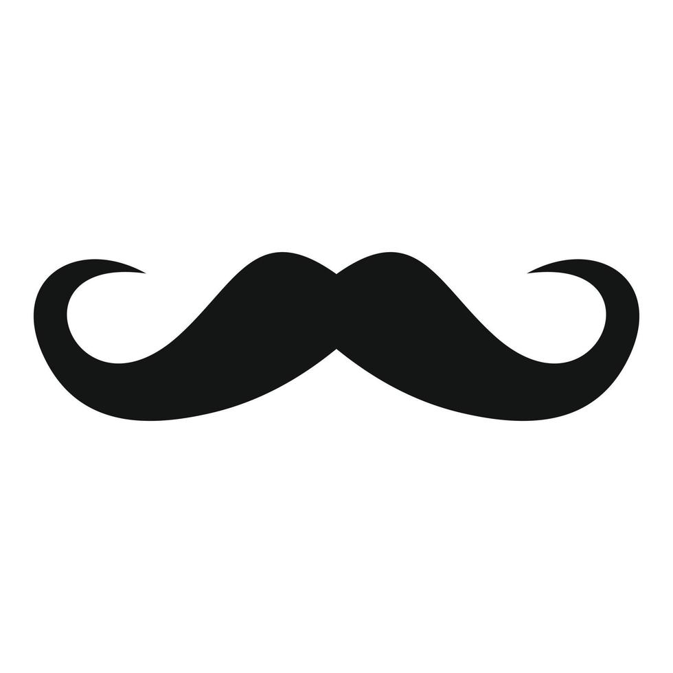 Handlebar mustache icon, simple style. vector