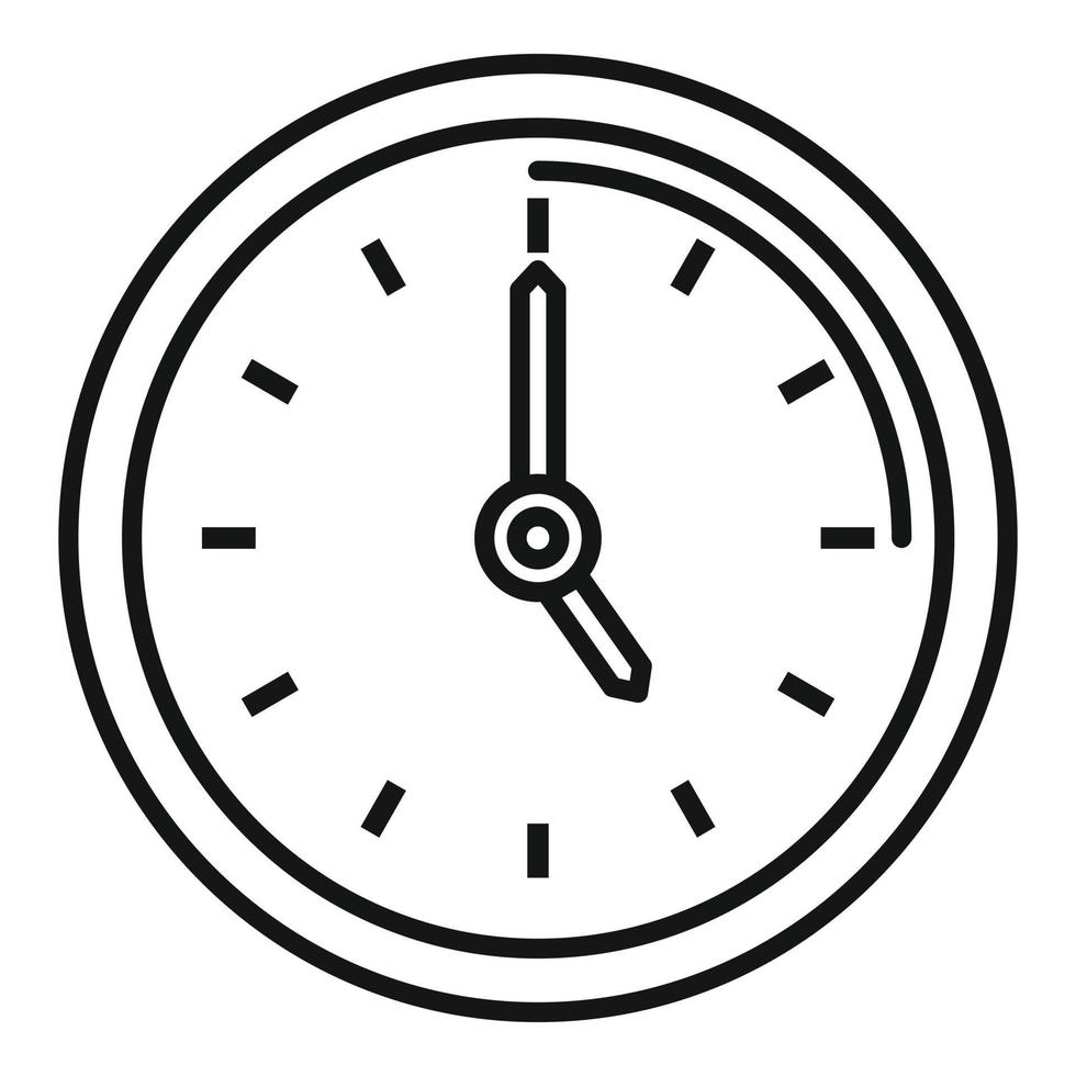 Office wall clock repair icon, outline style vector
