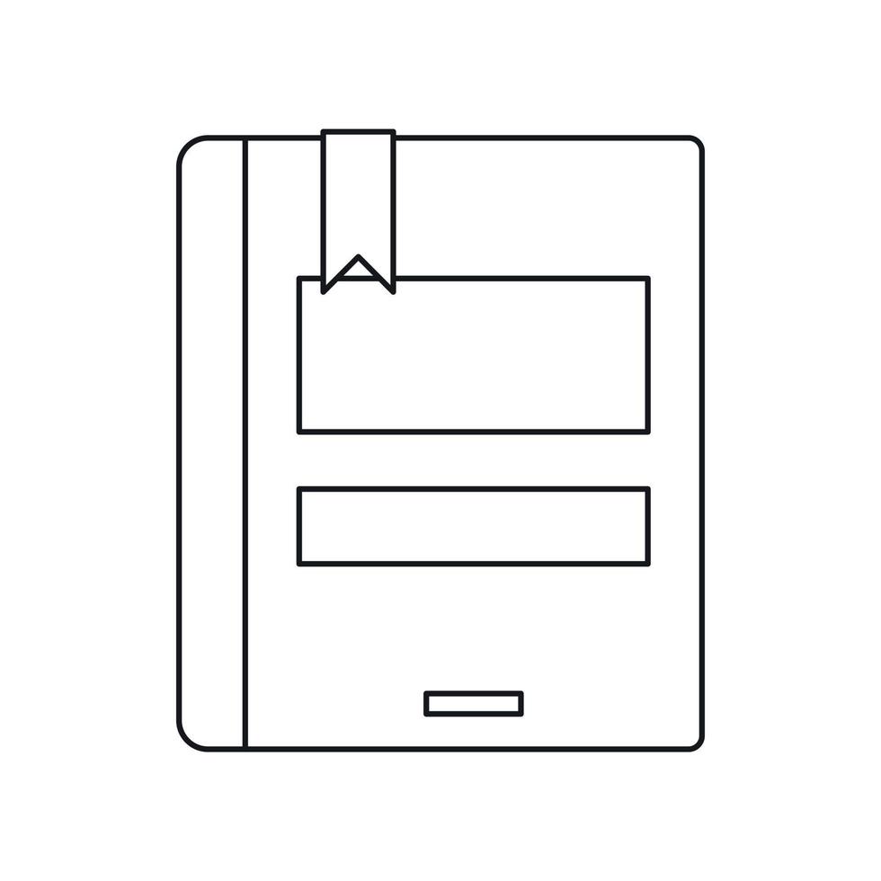 Closed book icon, outline style vector
