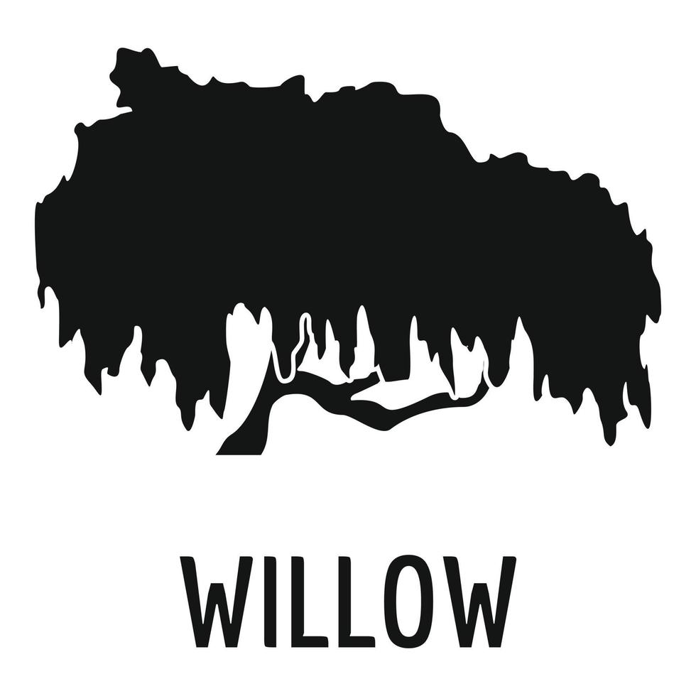 Willow tree icon, simple black style vector