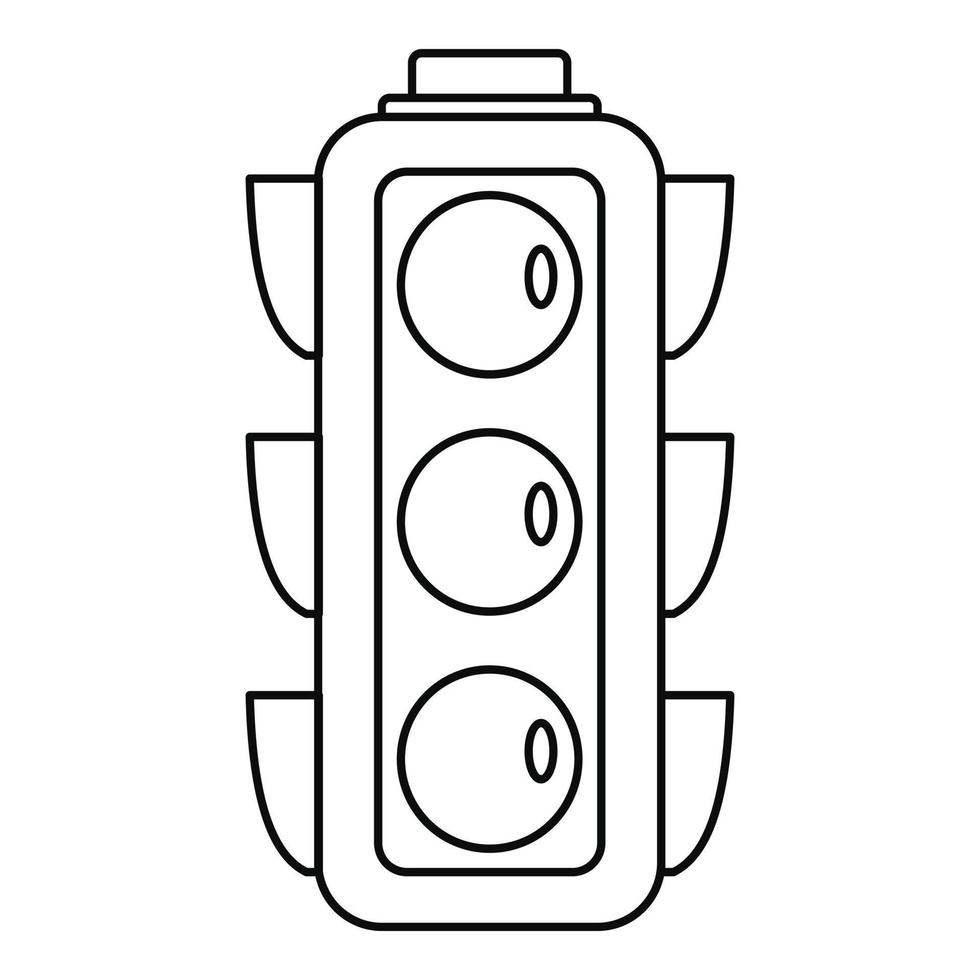 City traffic lights icon, outline style vector