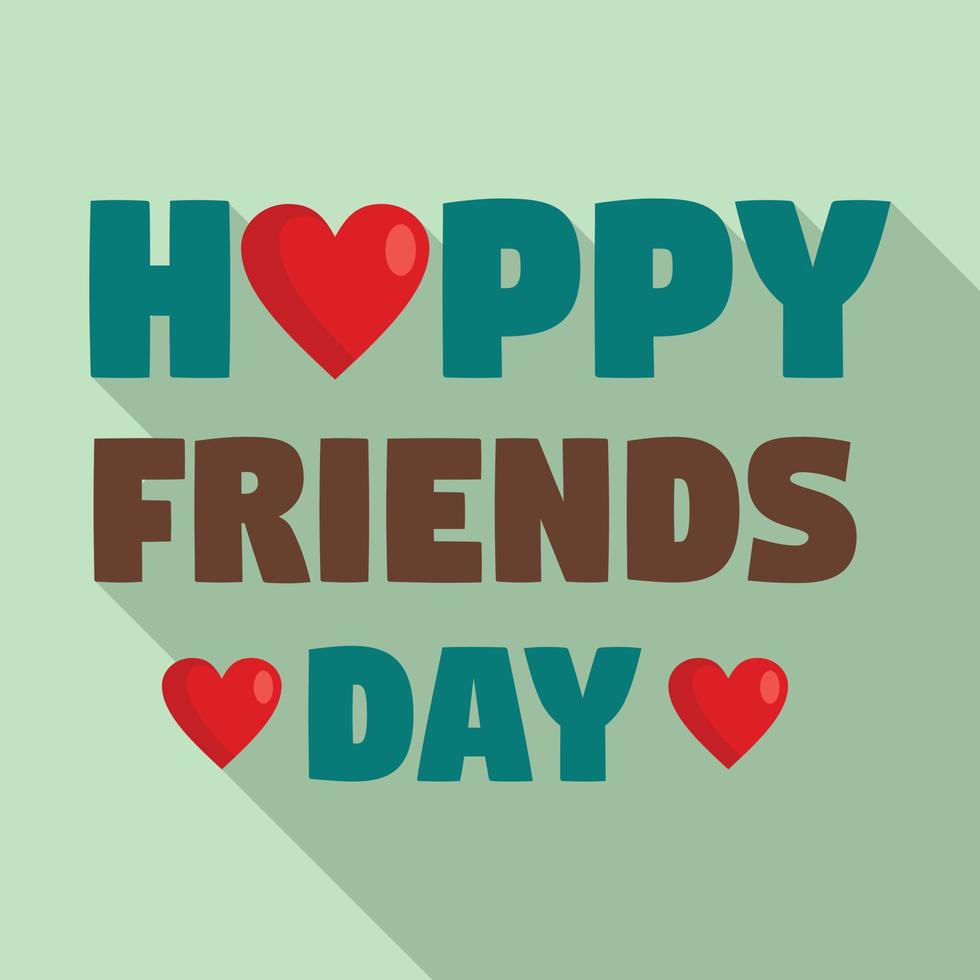 Happy friends day heart logo, flat style vector