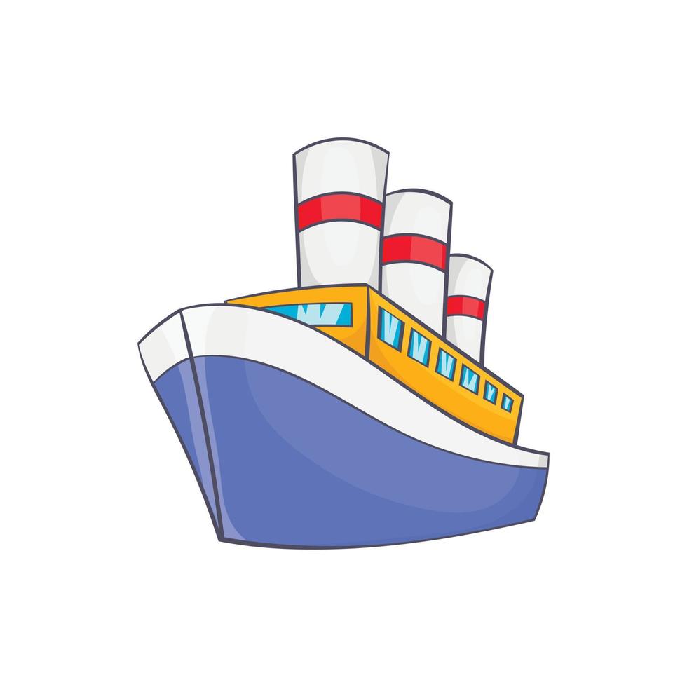 Ship icon in cartoon style vector
