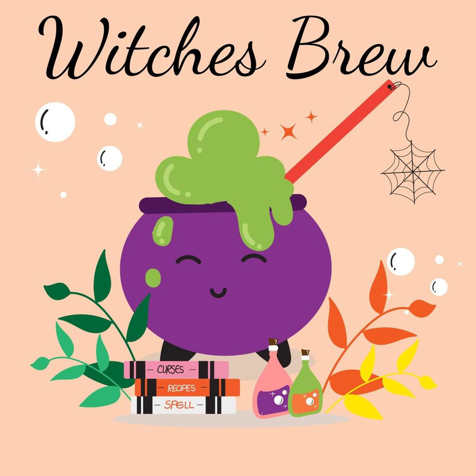 Witches brew cartoon style isolated vector