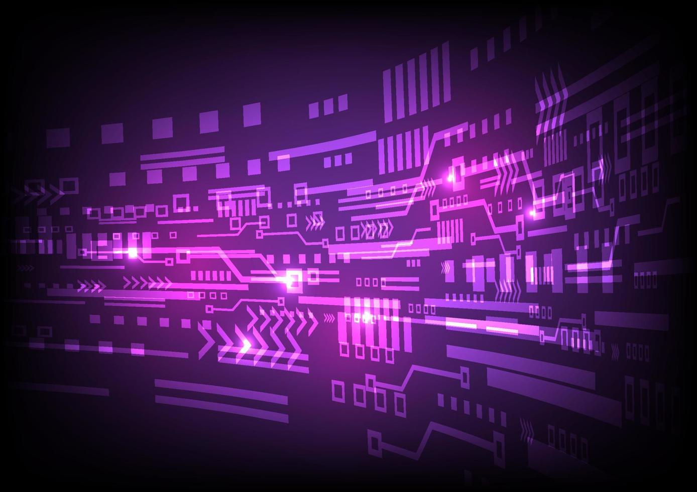 Abstract Digital Data Technology Wave Purple Background vector