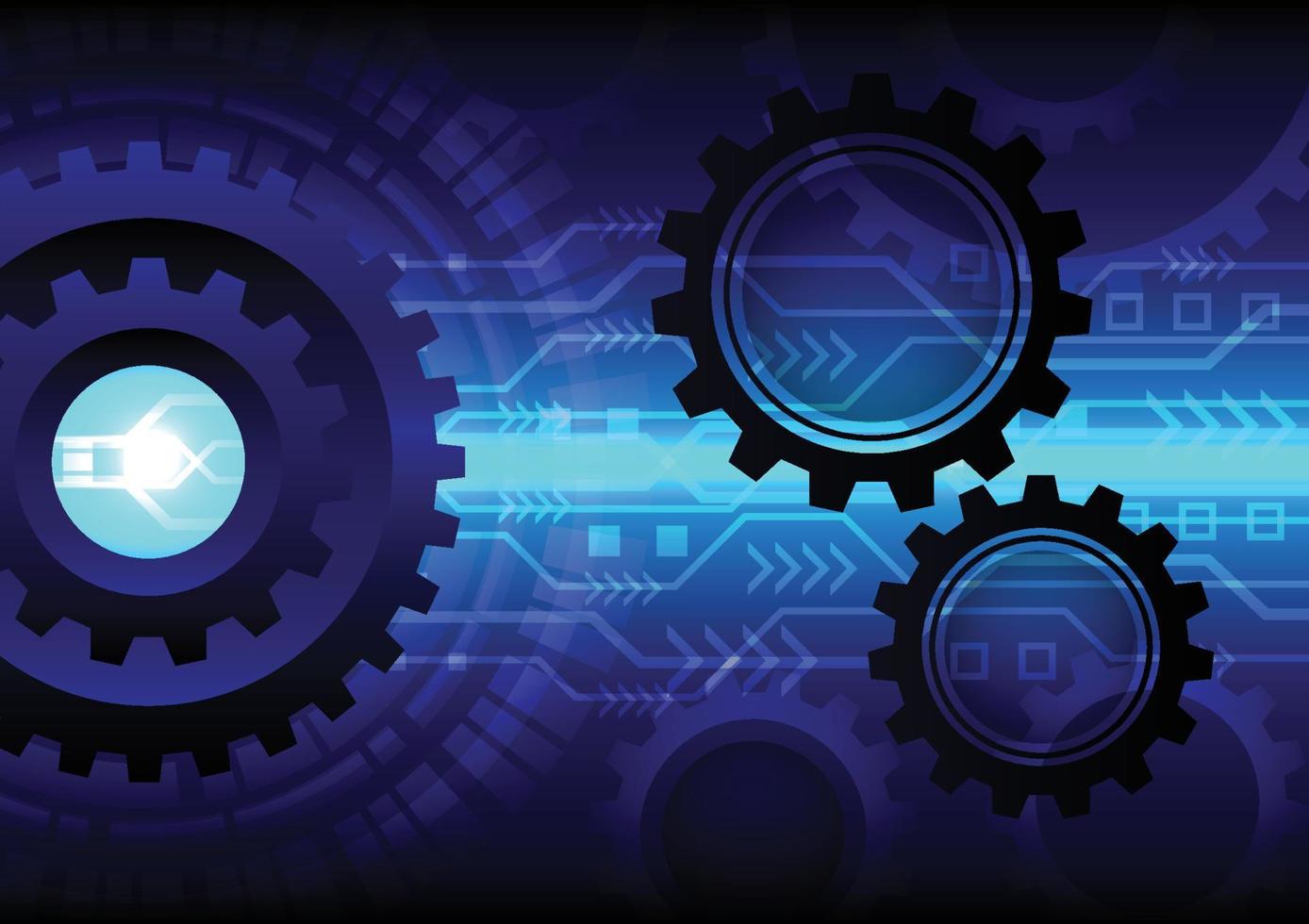 Cog Mechanism Digital Blue Background vector