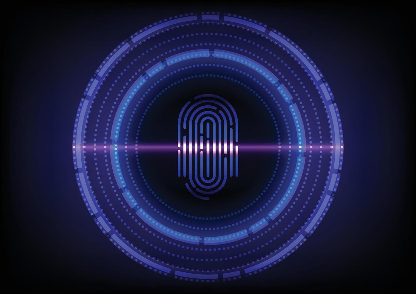 Fingerprint Scan Display Digital Background vector