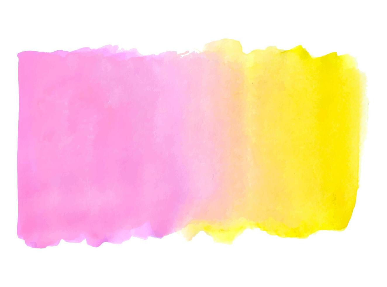 Watercolor abstract yellow-pink stain isolated on white background. Hand drawn vector of brush strokes. Colored texture.