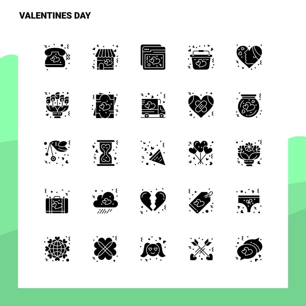 25 Valentines Day Icon set Solid Glyph Icon Vector Illustration Template For Web and Mobile Ideas for business company