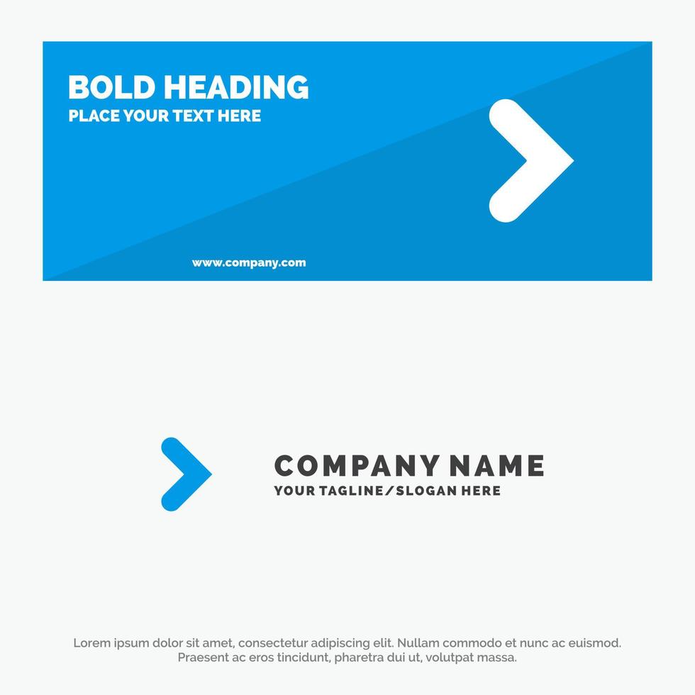 Arrow Right Forward Direction SOlid Icon Website Banner and Business Logo Template vector