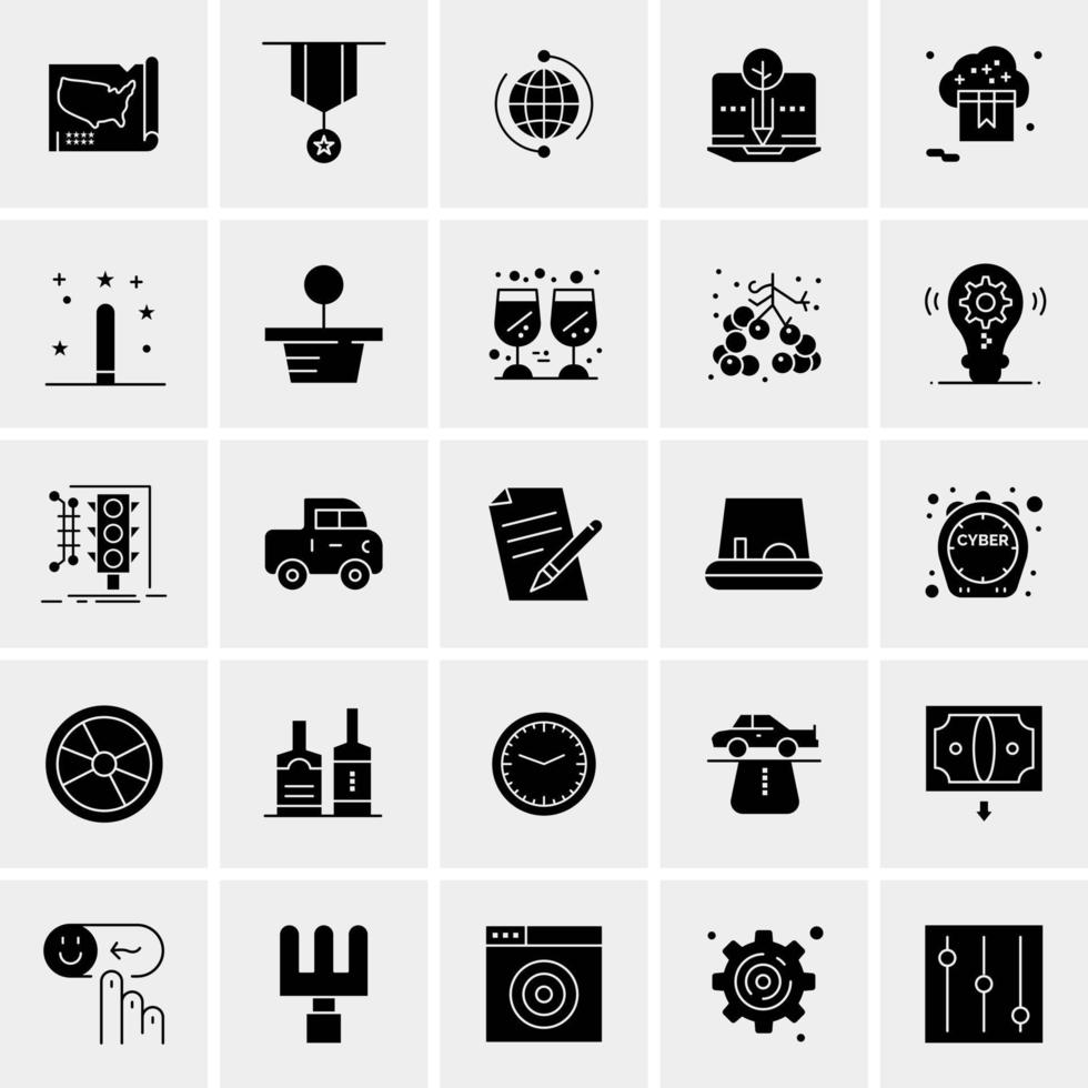 25 iconos de negocios universales vector ilustración de icono creativo para usar en proyectos relacionados con la web y dispositivos móviles