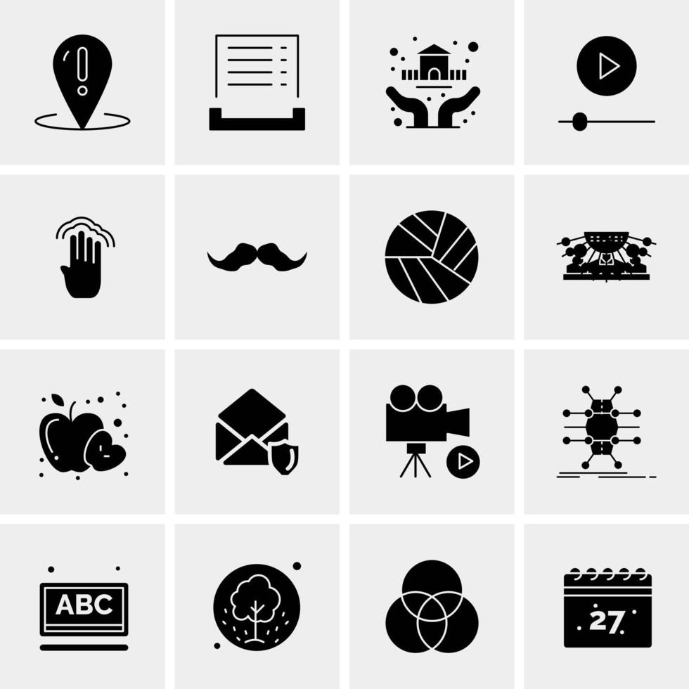 16 iconos de negocios universales vector ilustración de icono creativo para usar en proyectos relacionados con la web y dispositivos móviles