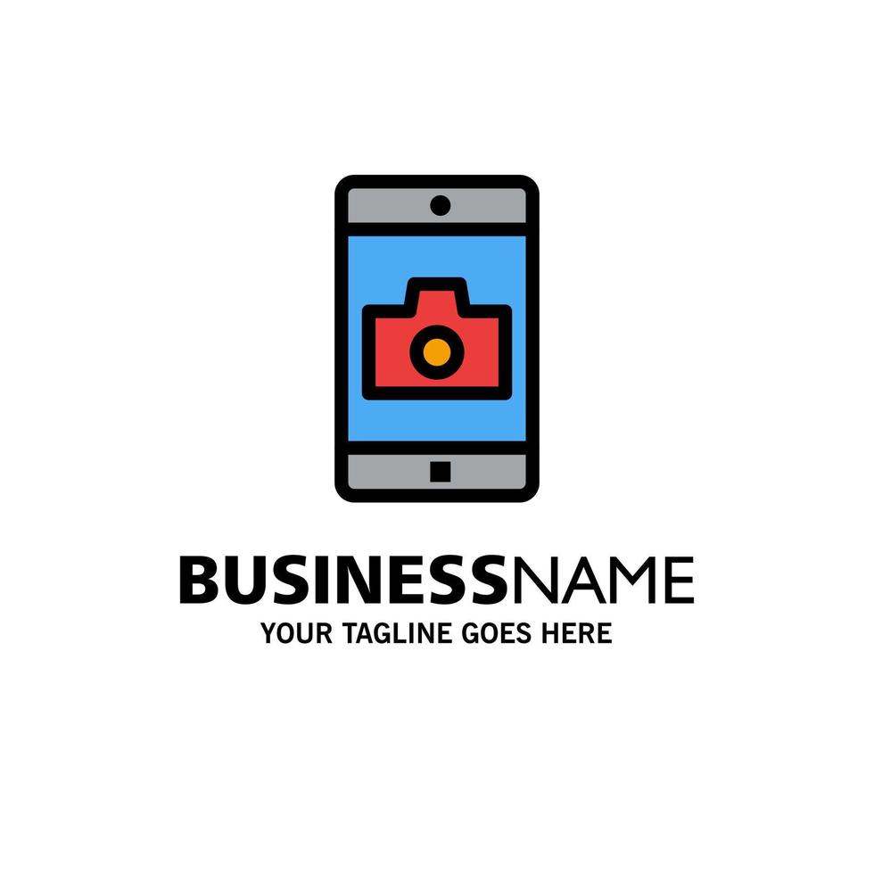 Application Mobile Mobile Application Camera Business Logo Template Flat Color vector