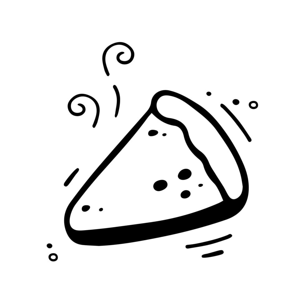 pedazo de pastel boceto de pastel de pieza. comida rápida dibujada a mano, ilustración de comida casera en estilo garabato. vector