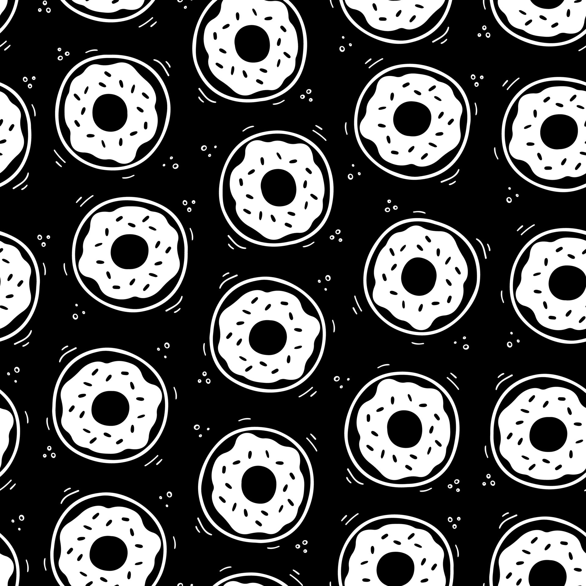 Donut seamless pattern. Donut illustration. Hand drawn Sketch of
