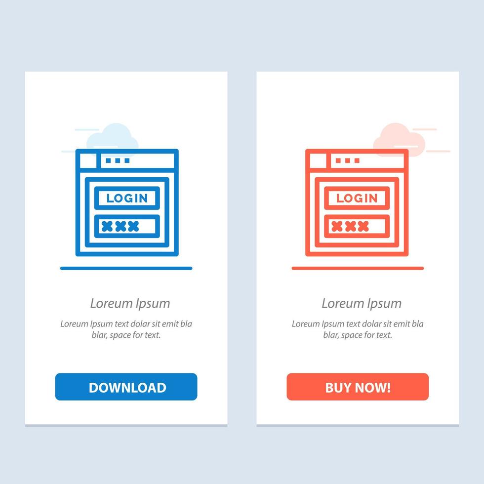 Internet Password Shield Web Security  Blue and Red Download and Buy Now web Widget Card Template vector