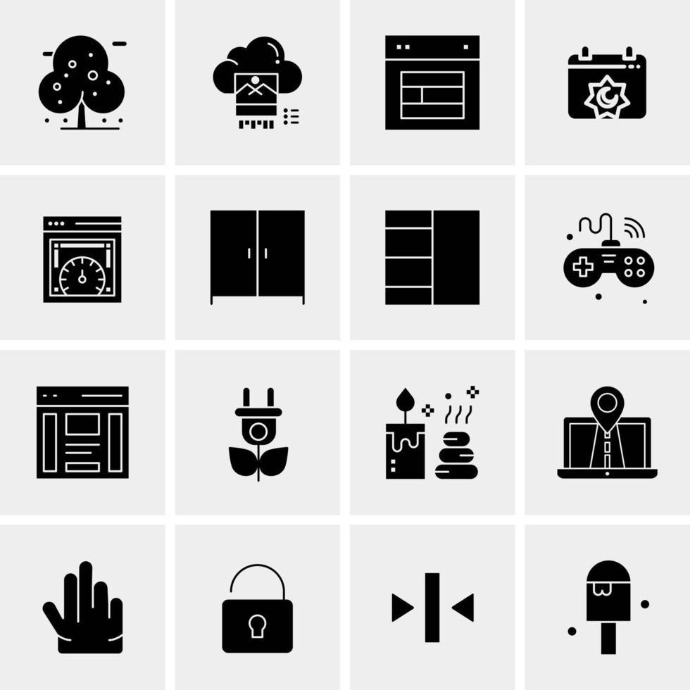 16 iconos de negocios universales vector ilustración de icono creativo para usar en proyectos relacionados con la web y dispositivos móviles