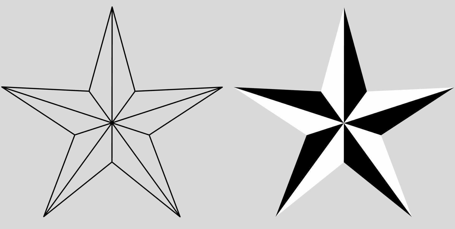 outline silhouette lone star icon set isolated on gray background vector