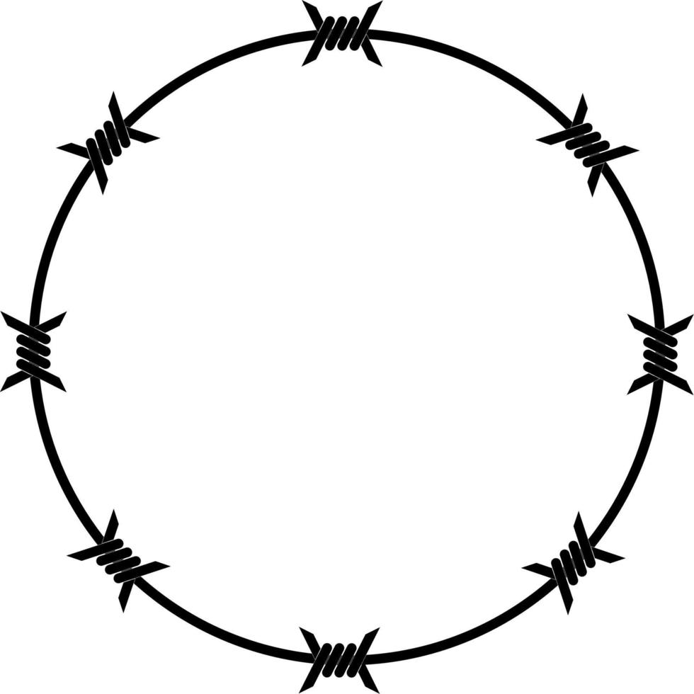 rounded barbed wire frame with copy space vector
