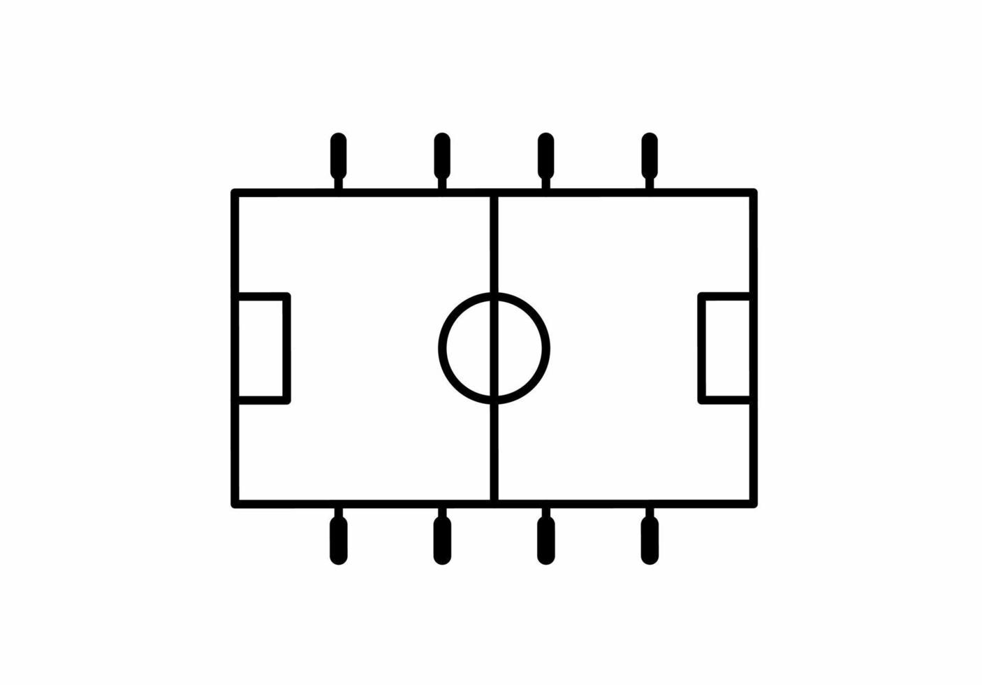 top view foosball icon isolated on white background.table soccer icon vector