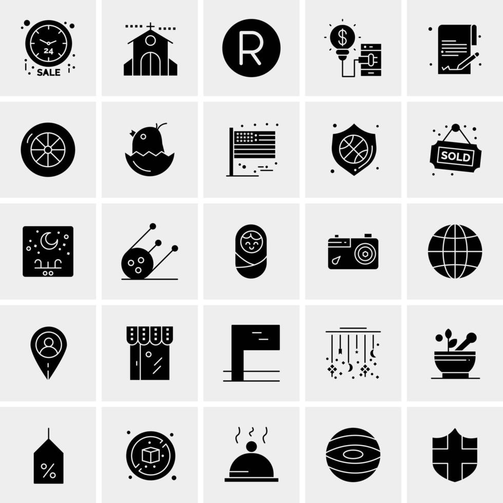 25 iconos de negocios universales vector ilustración de icono creativo para usar en proyectos relacionados con la web y dispositivos móviles