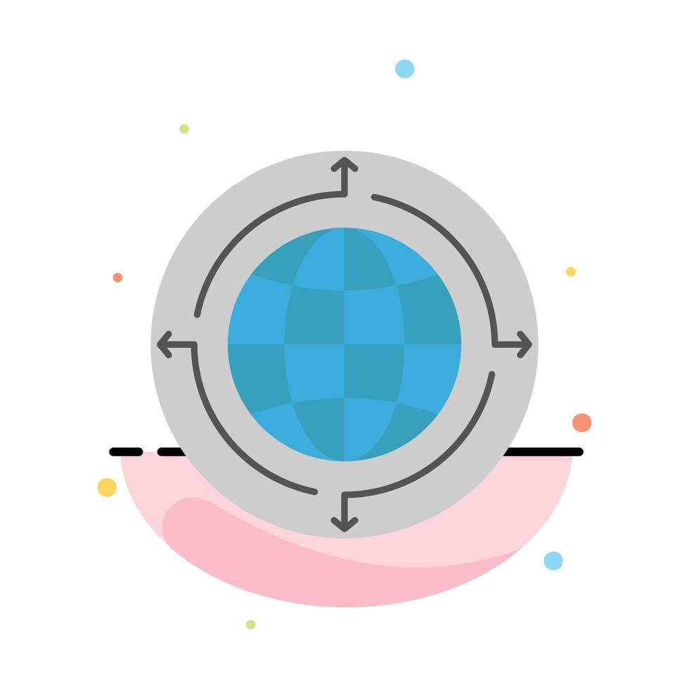 plantilla de icono de color plano abstracto de globo de conexión de comunicación de negocios de mundo global vector