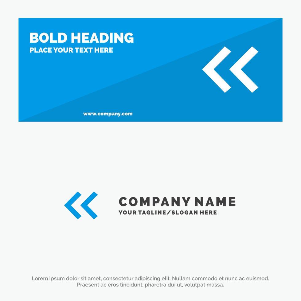 Arrow Arrows Back SOlid Icon Website Banner and Business Logo Template vector