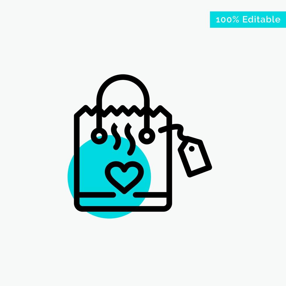 Handbag Love Heart Wedding turquoise highlight circle point Vector icon