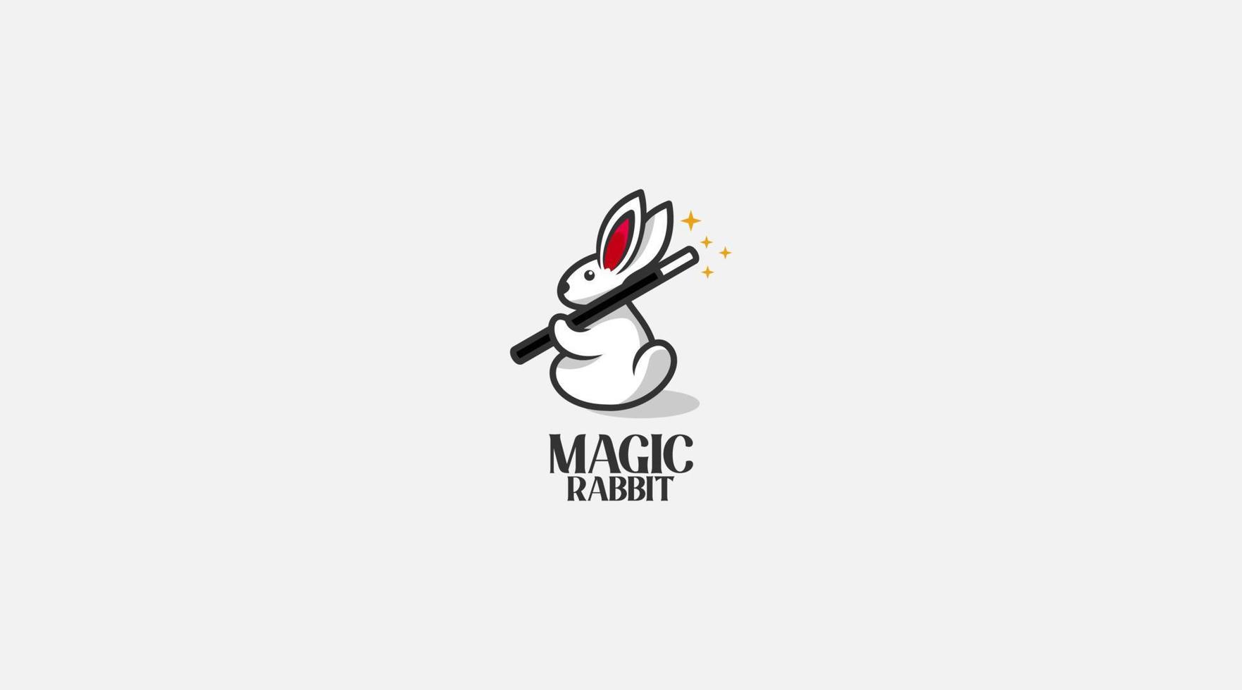 ilustración de diseño de logotipo de vector de conejo mago