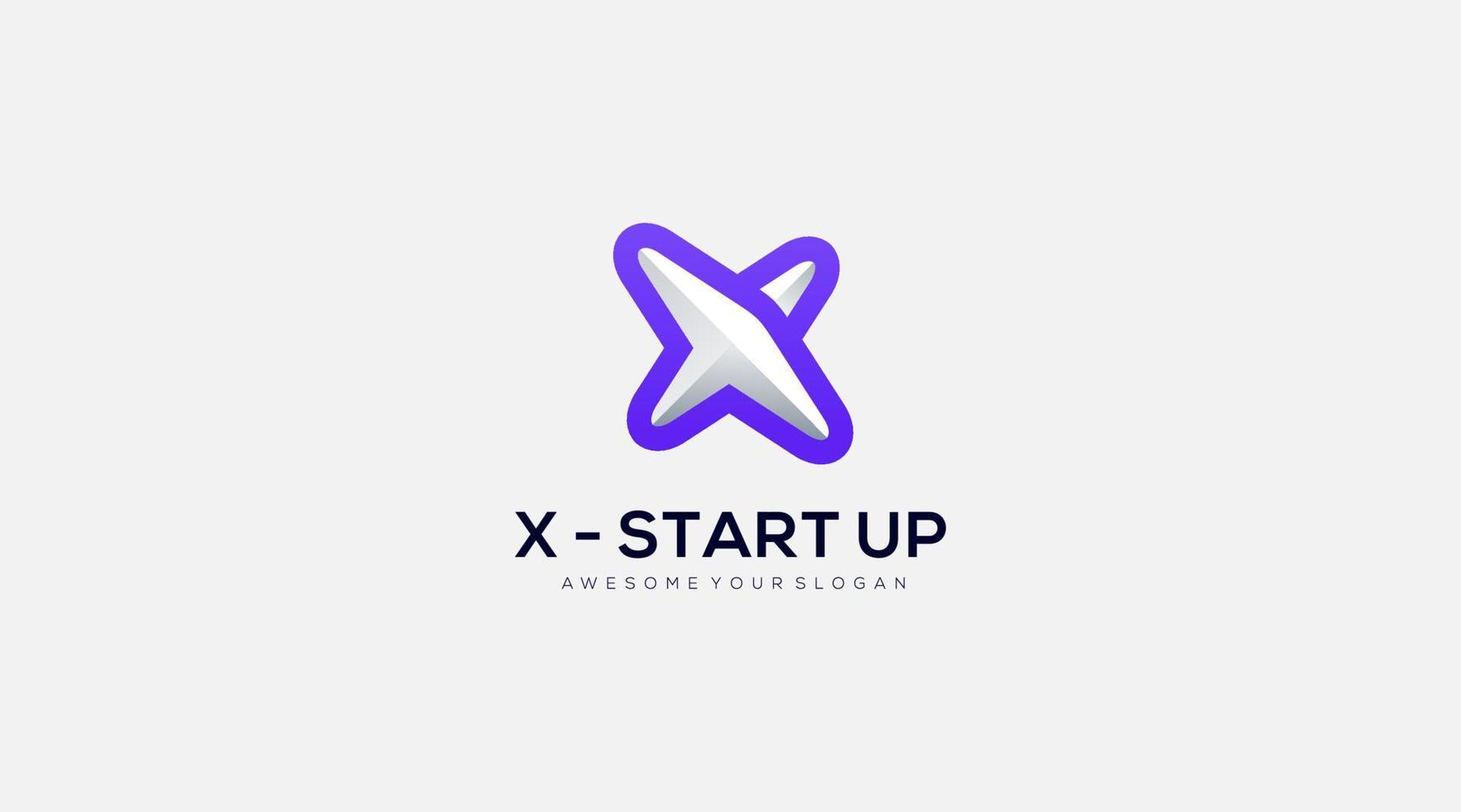 Unique Letter x start up vector logo design illustration